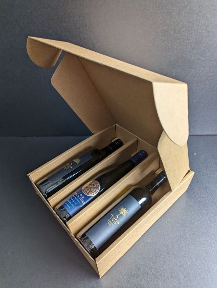 3 Bottle Laydown Mailer & Divider Set (Step) - Bundle 10 Brown
