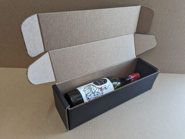 370 x 100 x 100 Wine 1 Bottle Extra Large Mailer - Black or Brown