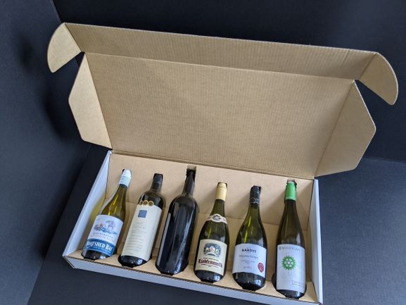 6 Bottle Laydown White Carton & divider Set